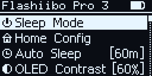 Settings Menu Entered